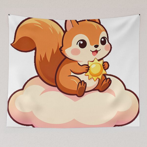 Item preview, Squirrel with Sunset Cloud designed and sold by pumsquare.