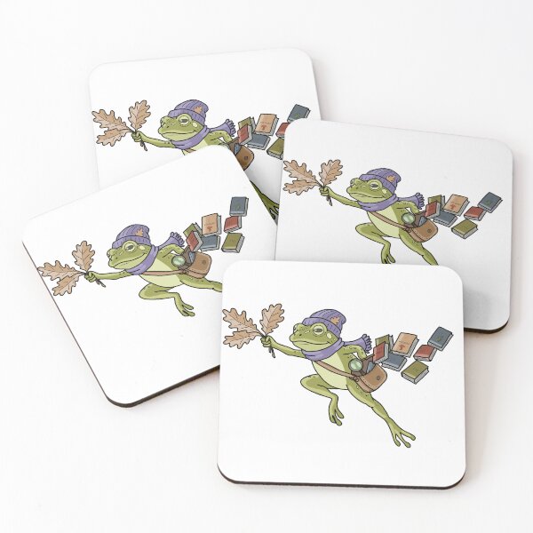 Item preview, Frog mycology scholar dark academia autumn cottagecore illustration designed and sold by LeshanArt.