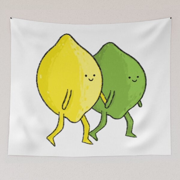 Item preview, Lemon and lime holding hands designed and sold by BluluStudio.