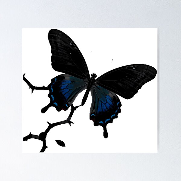 Item preview, Black Swallowtail with Thorny Vines designed and sold by IllumeInk.