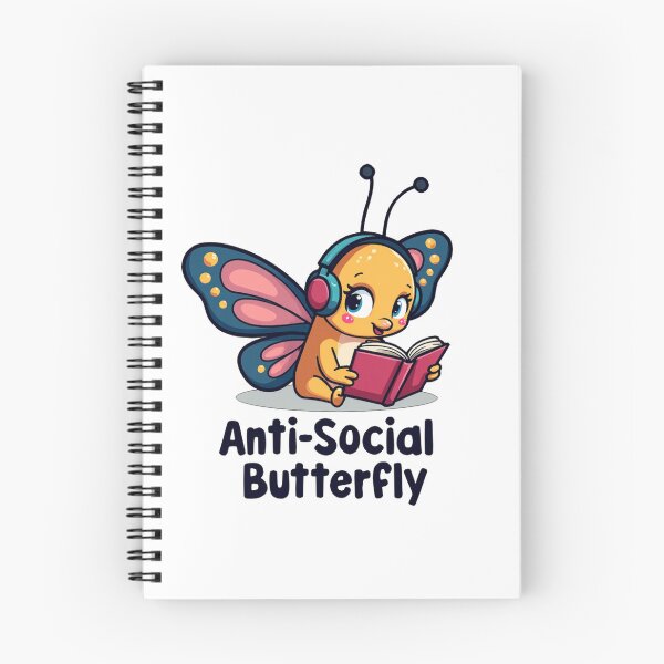 Item preview, Anti-Social Butterfly | Cute Reading Butterfly designed and sold by WonderWaresGifts.