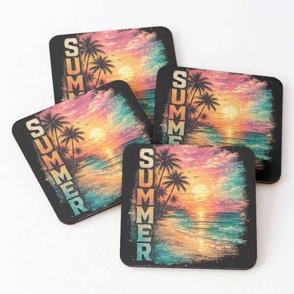 Item preview, Summer Beach Sunset Tropical Palm Trees Retro Vintage T-Shirt designed and sold by PACS0011.