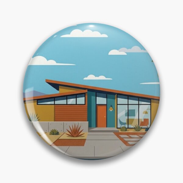Item preview, Mid Century Modern Retro House with Palm Tree | Atomic Age Design designed and sold by Mediagraphic.