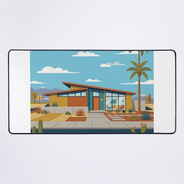 Item preview, Mid Century Modern Retro House with Palm Tree | Atomic Age Design designed and sold by Mediagraphic.