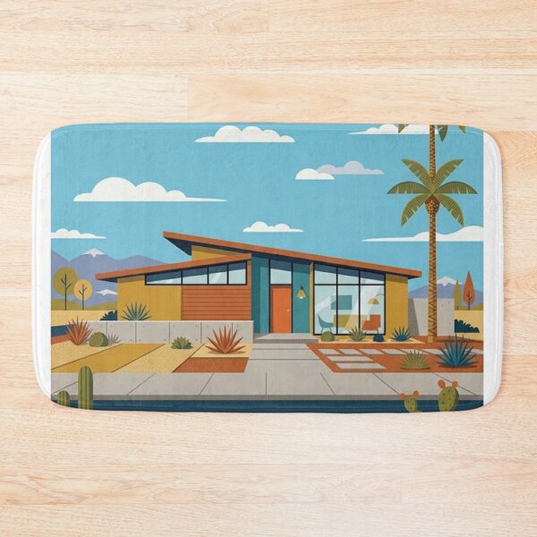 Item preview, Mid Century Modern Retro House with Palm Tree | Atomic Age Design designed and sold by Mediagraphic.