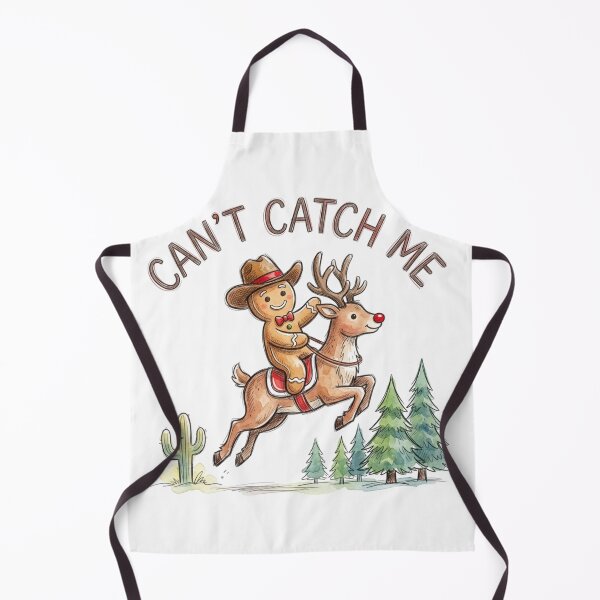 Item preview, Can't Catch Me Cowboy Gingerbread Man Riding Reindeer designed and sold by raedattia.