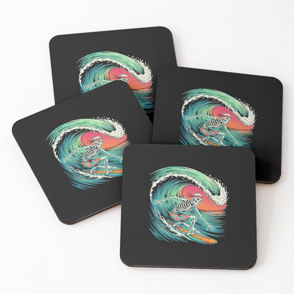 Item preview, Skeleton Surfer Riding Big Wave Retro Surf  designed and sold by MizoX7.
