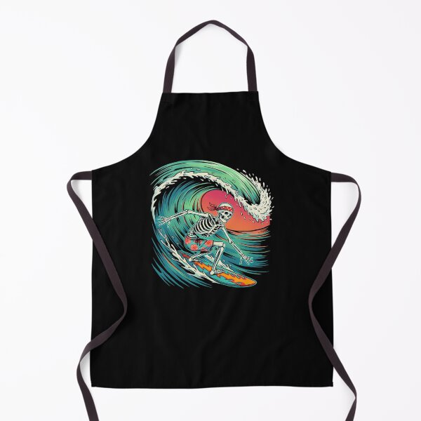 Item preview, Skeleton Surfer Riding Big Wave Retro Surf designed and sold by MizoX7.