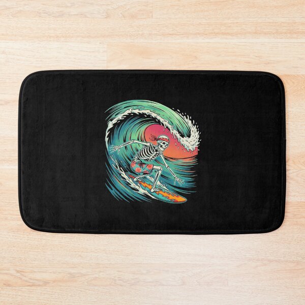 Item preview, Skeleton Surfer Riding Big Wave Retro Surf  designed and sold by MizoX7.