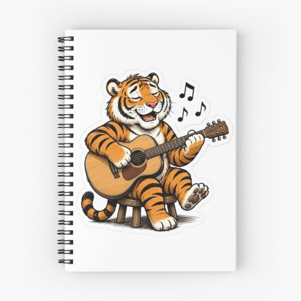 Item preview, Happy Tiger Playing Acoustic Guitar designed and sold by Snurly.
