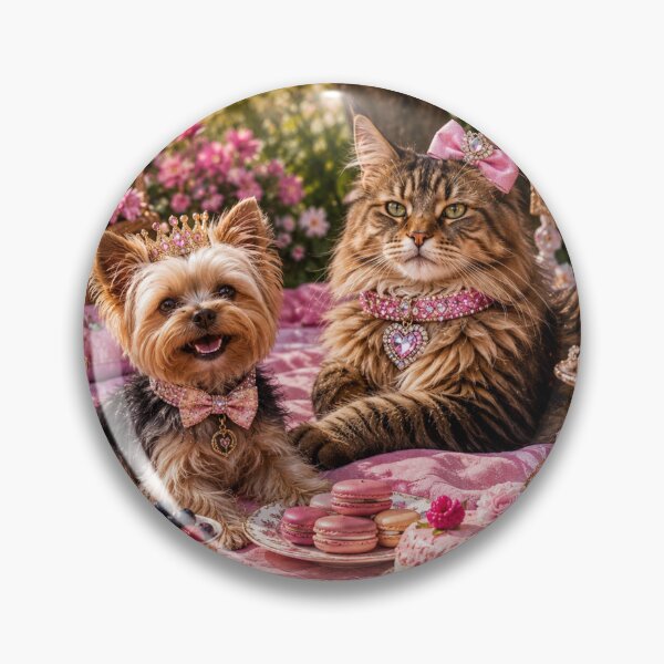 Item preview, Besties Fur-ever Cat Dog Tea Party Design designed and sold by Extremeallie.