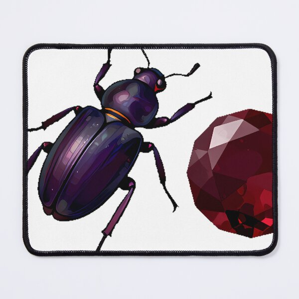 Item preview, Violet Ground Beetle with Garnet designed and sold by IllumeInk.