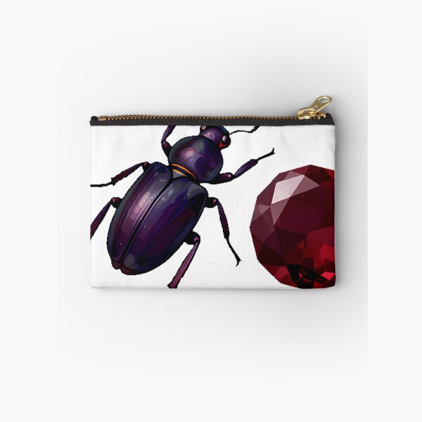 Item preview, Violet Ground Beetle with Garnet designed and sold by IllumeInk.