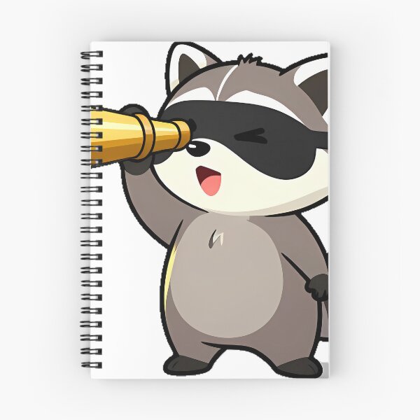 Item preview, Raccoon Watching Sunset with Telescope designed and sold by pumsquare.