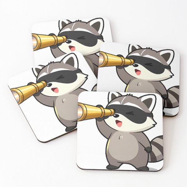 Item preview, Raccoon Watching Sunset with Telescope designed and sold by pumsquare.