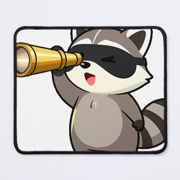 Item preview, Raccoon Watching Sunset with Telescope designed and sold by pumsquare.