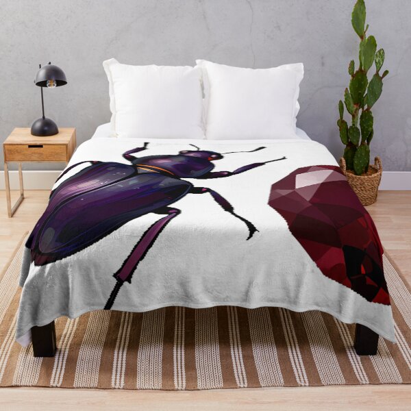 Item preview, Violet Ground Beetle with Garnet designed and sold by IllumeInk.