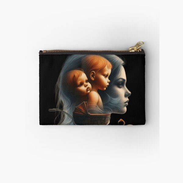 Item preview, Vintage Twin Babies and Flamingo Motherhood Surreal Art designed and sold by LujziWorld.