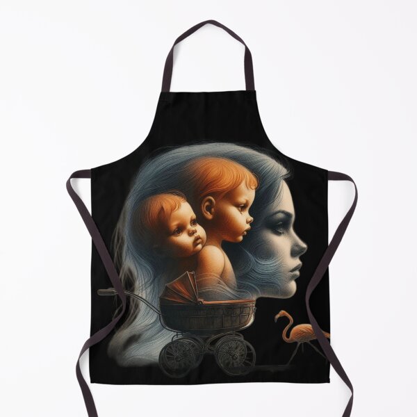 Item preview, Vintage Twin Babies and Flamingo Motherhood Surreal Art designed and sold by LujziWorld.
