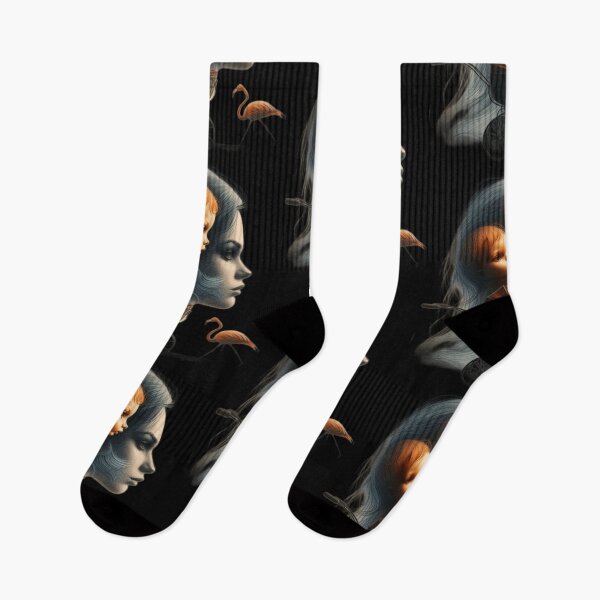 Item preview, Vintage Twin Babies and Flamingo Motherhood Surreal Art designed and sold by LujziWorld.