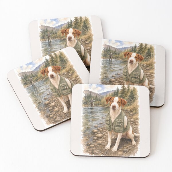 Item preview, Whimsical German Pointer Rescue Dog Fly Fishing Art designed and sold by RescueHeart10.