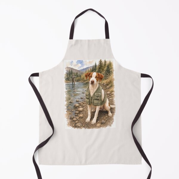 Item preview, Whimsical German Pointer Rescue Dog Fly Fishing Art designed and sold by RescueHeart10.
