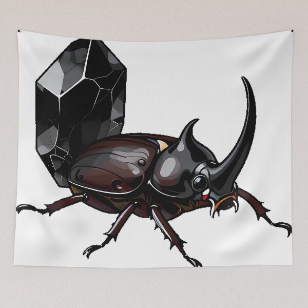 Item preview, Rhinoceros Beetle with Obsidian designed and sold by IllumeInk.