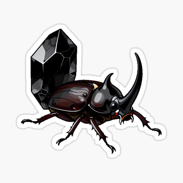 Item preview, Rhinoceros Beetle with Obsidian designed and sold by IllumeInk.