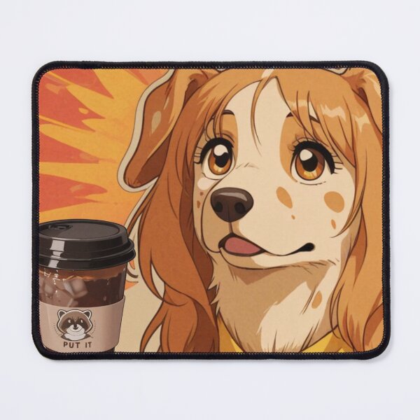 Item preview, Anime Dog Girl with Iced Coffee Graphic designed and sold by BLUESKY11a.
