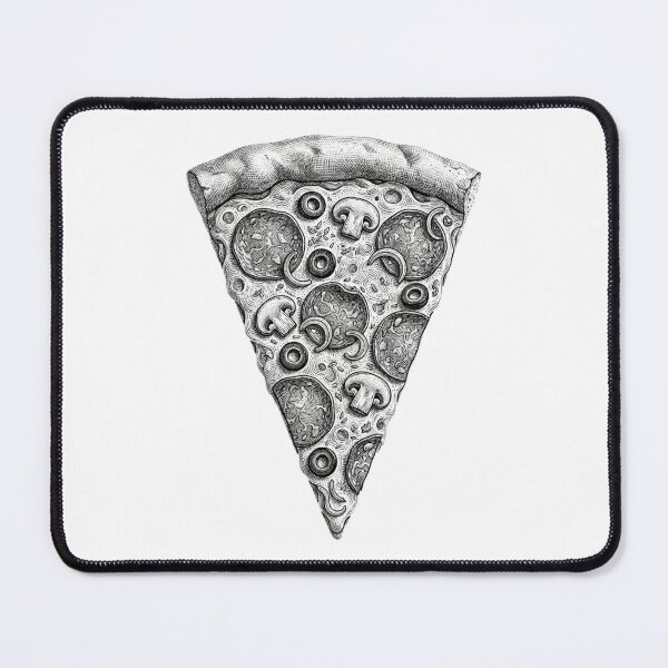 Item preview, Pizza slice - Realistic Black and White designed and sold by Minimalisticaly.