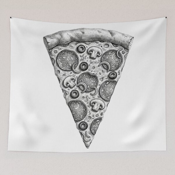 Item preview, Pizza slice - Realistic Black and White designed and sold by Minimalisticaly.