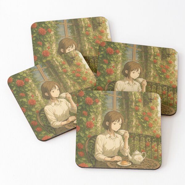Item preview, Cozy Ivy Balcony Anime Aesthetic Poster designed and sold by Dhenin Studio.