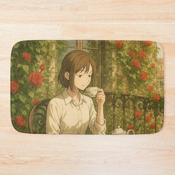 Item preview, Cozy Ivy Balcony Anime Aesthetic Poster designed and sold by Dhenin Studio.