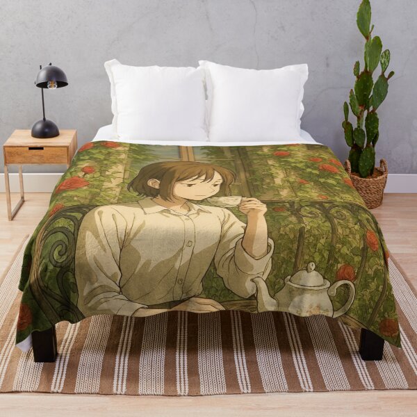 Item preview, Cozy Ivy Balcony Anime Aesthetic Poster designed and sold by Dhenin Studio.