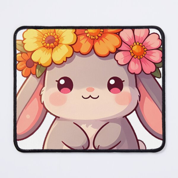 Item preview, Bunny with Sunset Flower Crown designed and sold by pumsquare.