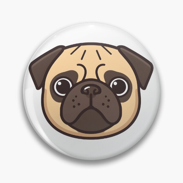 Item preview, Cute Pug Dog Face Sticker Design designed and sold by VINTOR-.