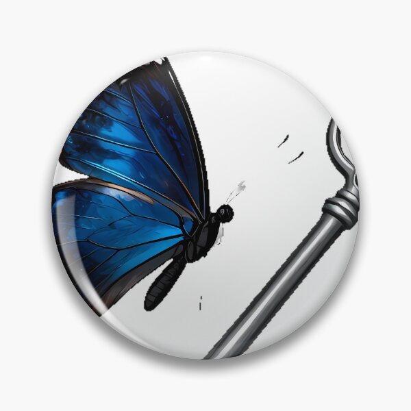 Item preview, Dark Morpho Butterfly with Silver Key designed and sold by IllumeInk.