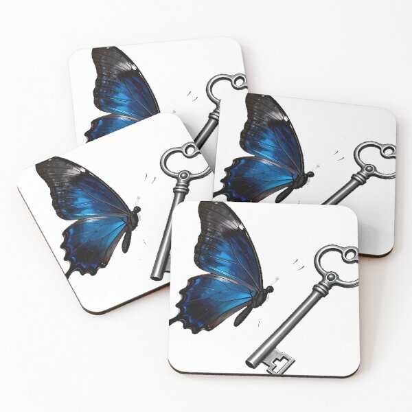 Item preview, Dark Morpho Butterfly with Silver Key designed and sold by IllumeInk.