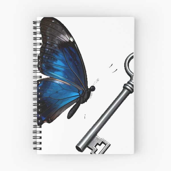 Item preview, Dark Morpho Butterfly with Silver Key designed and sold by IllumeInk.