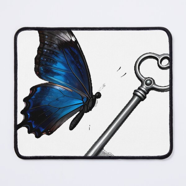 Item preview, Dark Morpho Butterfly with Silver Key designed and sold by IllumeInk.