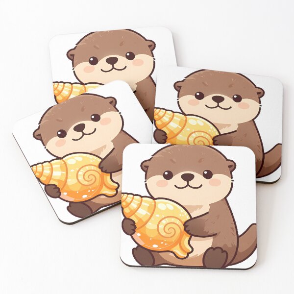 Item preview, Otter with Sunset Sea Shell designed and sold by pumsquare.
