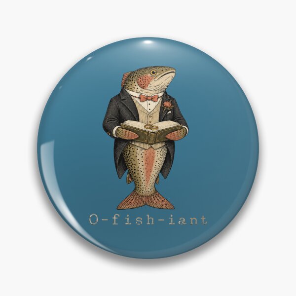 Item preview, O-fish-iant Trout Wedding Officiant Funny Fisherman T-Shirt designed and sold by POD DYNASTY | Original Print On Demand T-Shirt Graphics.