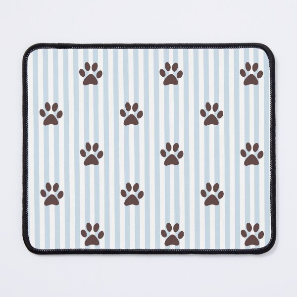 Item preview, Brown Paw Print Stripes Pattern | Light Blue and White Striped Paw Design | Cute Dog Paw Print | Animal Lover Paw Pattern | Brown Paws on Vertical Stripes | Pet Owner Gift designed and sold by VivaFy.