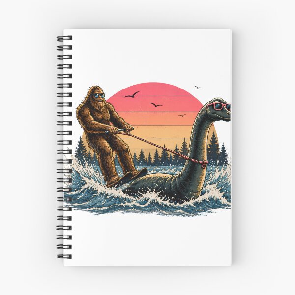 Item preview, Bigfoot Loch Ness Monster Waterskiing Vintage Cryptid Duo Sasquatch Nessie Humor designed and sold by VGAfanatic.