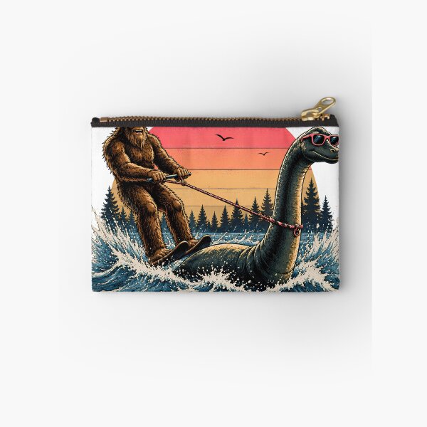 Item preview, Bigfoot Loch Ness Monster Waterskiing Vintage Cryptid Duo Sasquatch Nessie Humor designed and sold by VGAfanatic.
