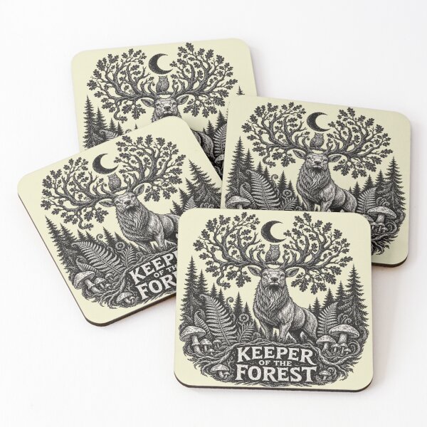 Item preview, Keeper of the Forest | Vintage Engraved Woodland Nature Graphic designed and sold by FadedFrequency.