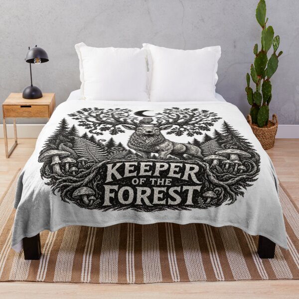 Item preview, Keeper of the Forest | Vintage Engraved Woodland Nature Graphic designed and sold by FadedFrequency.