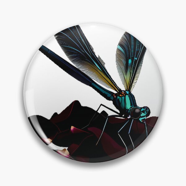Item preview, Damselfly with Black Rose Petals designed and sold by IllumeInk.
