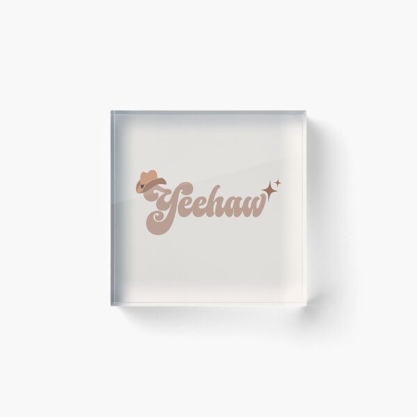 Item preview, Yeehaw lighthearted silly cowboy typography art designed and sold by QuillPrints.