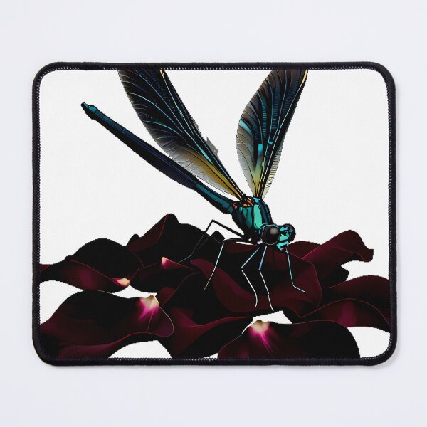 Item preview, Damselfly with Black Rose Petals designed and sold by IllumeInk.